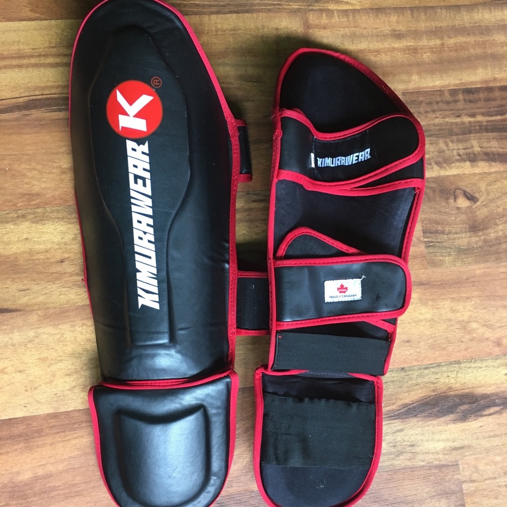 Kimurawear MMA shin and foot guards. Red a…